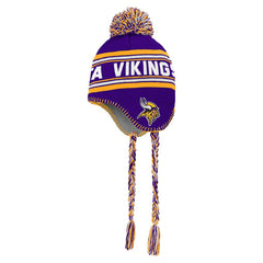 Minnesota Vikings Youth Jacquard Tassel Knit Hat with Pom - Purple - NFL