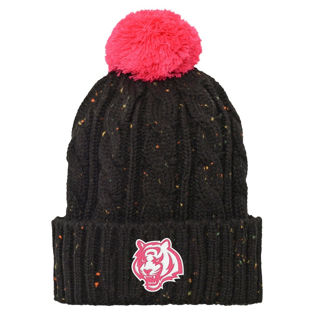 Cincinnati Bengals Girls Youth Nep Yarn Cuffed Knit Hat with Pom - Black - NFL