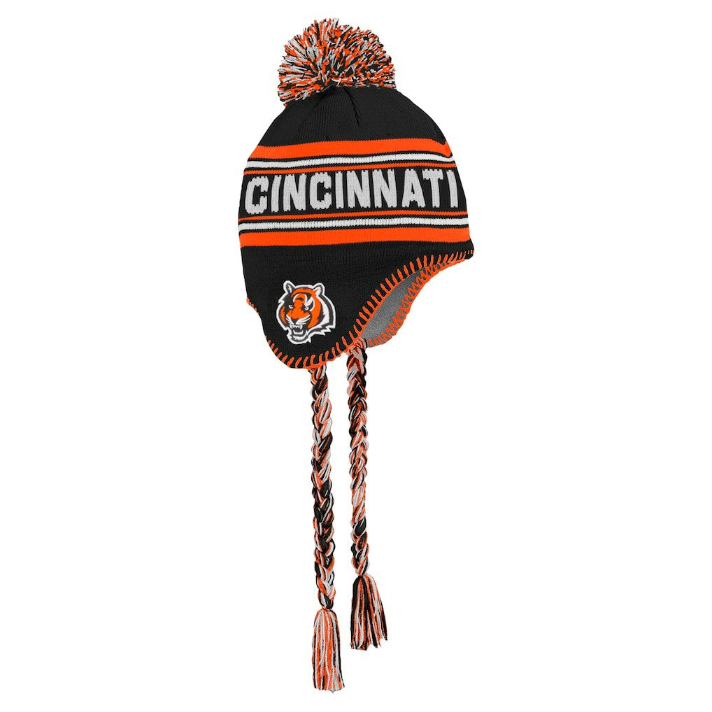 Cincinnati Bengals Preschool Jacquard Tassel Knit Hat with Pom - Black - NFL