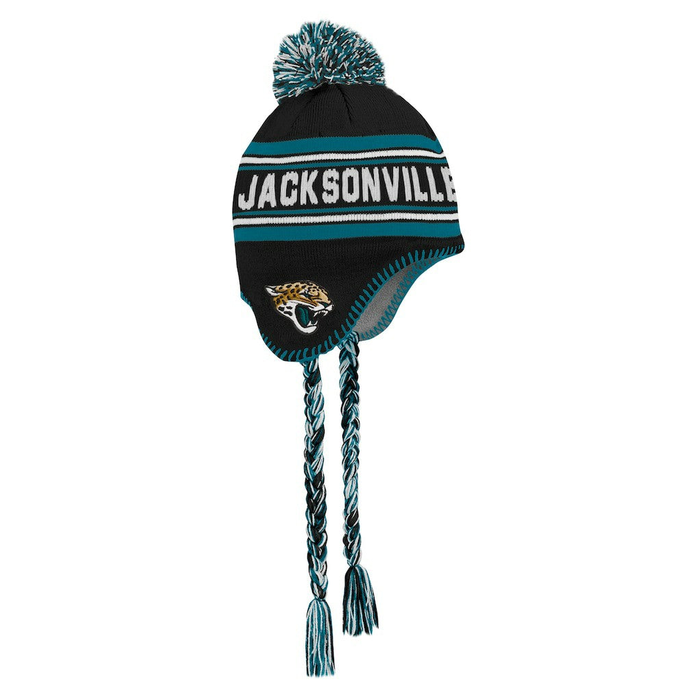 Jacksonville Jaguars Preschool Jacquard Tassel Knit Hat with Pom - Black - NFL