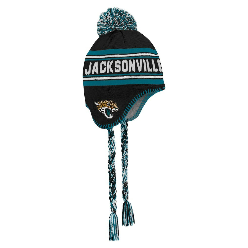 Jacksonville Jaguars Preschool Jacquard Tassel Knit Hat with Pom - Black - NFL