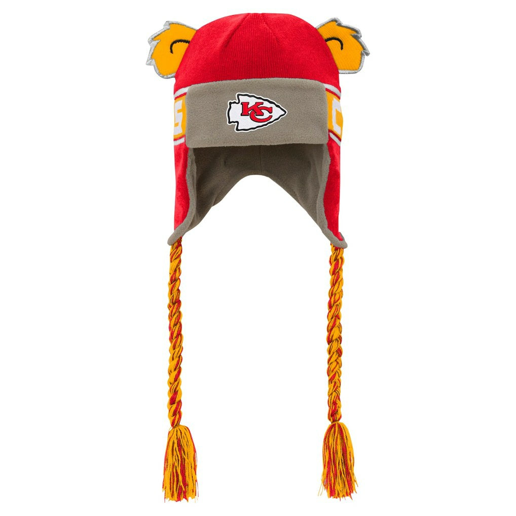 Kansas City Chiefs Youth Wordmark Ears Trooper Knit Hat - Red - NFL