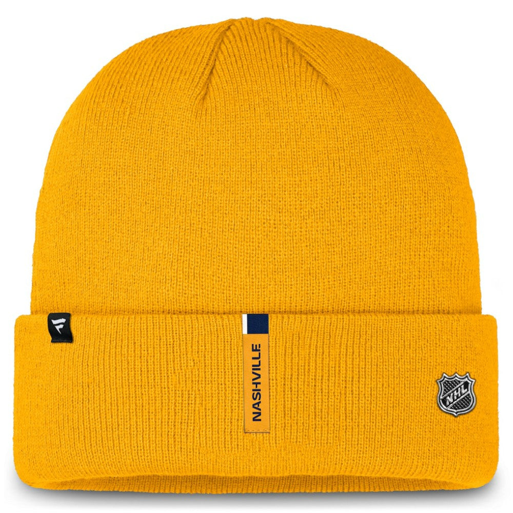 Nashville Predators Fanatics Authentic Pro Cuffed Knit Hat - Gold | Fanatics online