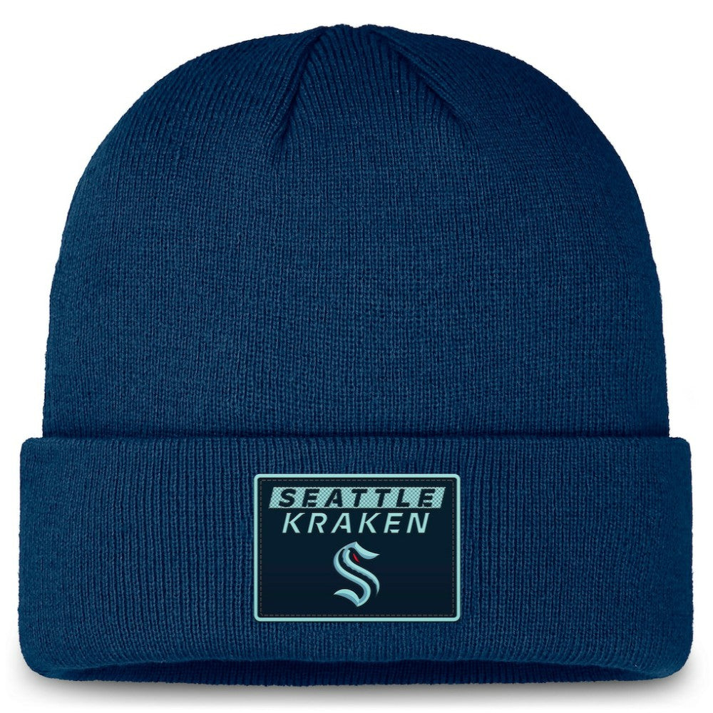 Seattle Kraken Fanatics Authentic Pro Cuffed Knit Hat - Deep Sea Blue | Fanatics discount