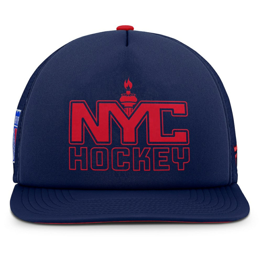 New York Rangers Fanatics Authentic Pro Hometown Rink Foam Trucker Snapback Hat - Navy/Red | Fanatics Clearance