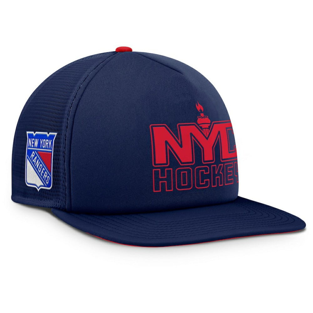 New York Rangers Fanatics Authentic Pro Hometown Rink Foam Trucker Snapback Hat - Navy/Red | Fanatics Clearance