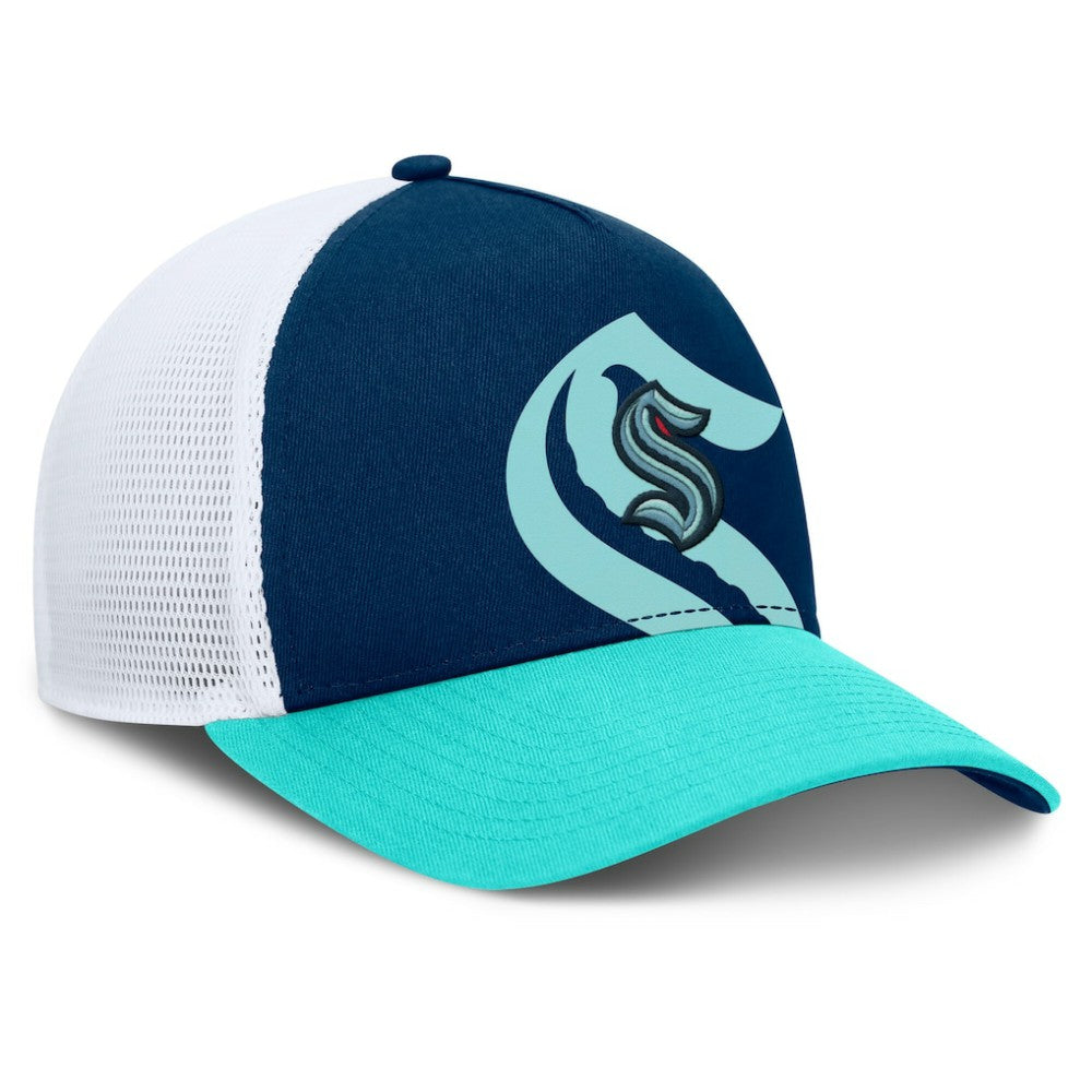 Seattle Kraken Fanatics Authentic Pro A-Frame Rink Adjustable Hat - Deep Sea Blue/Light Blue | Fanatics discount