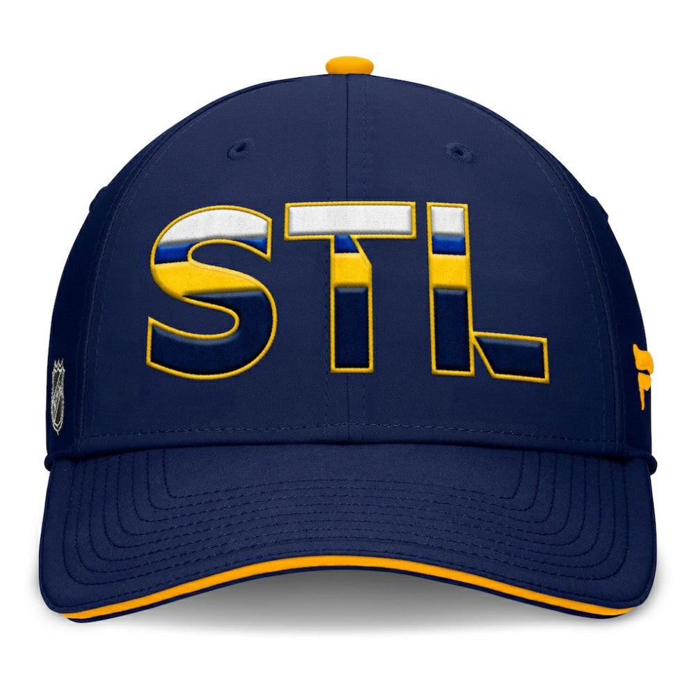 St. Louis Blues Fanatics Authentic Pro Rink Team Code Flex Hat - Navy/Gold | Fanatics discount