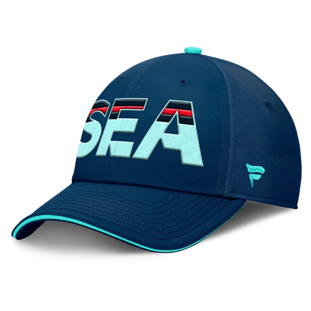 Seattle Kraken Fanatics Authentic Pro Rink Team Code Flex Hat - Deep Sea Blue/Light Blue | Fanatics Lifestyle