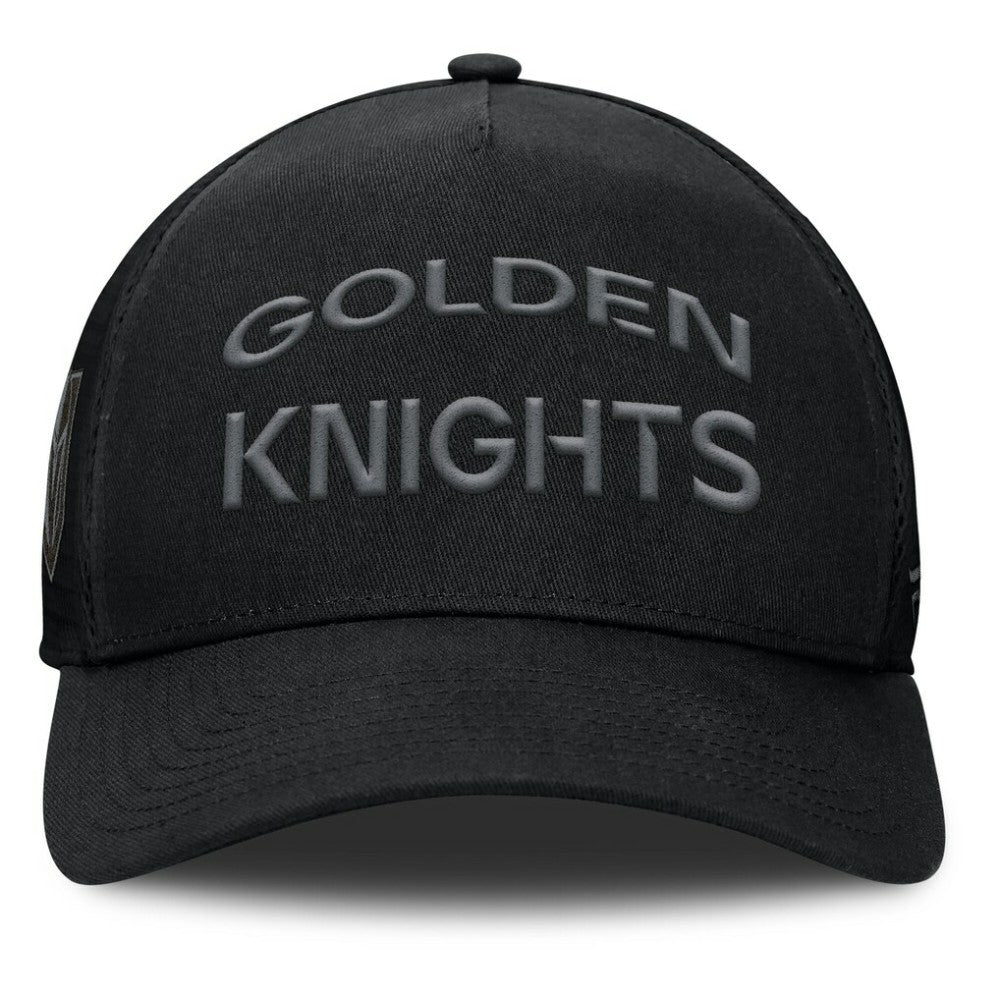 Vegas Golden Knights Fanatics Authentic Pro Road Stack Text A-Frame Adjustable Hat - Black | Fanatics near me