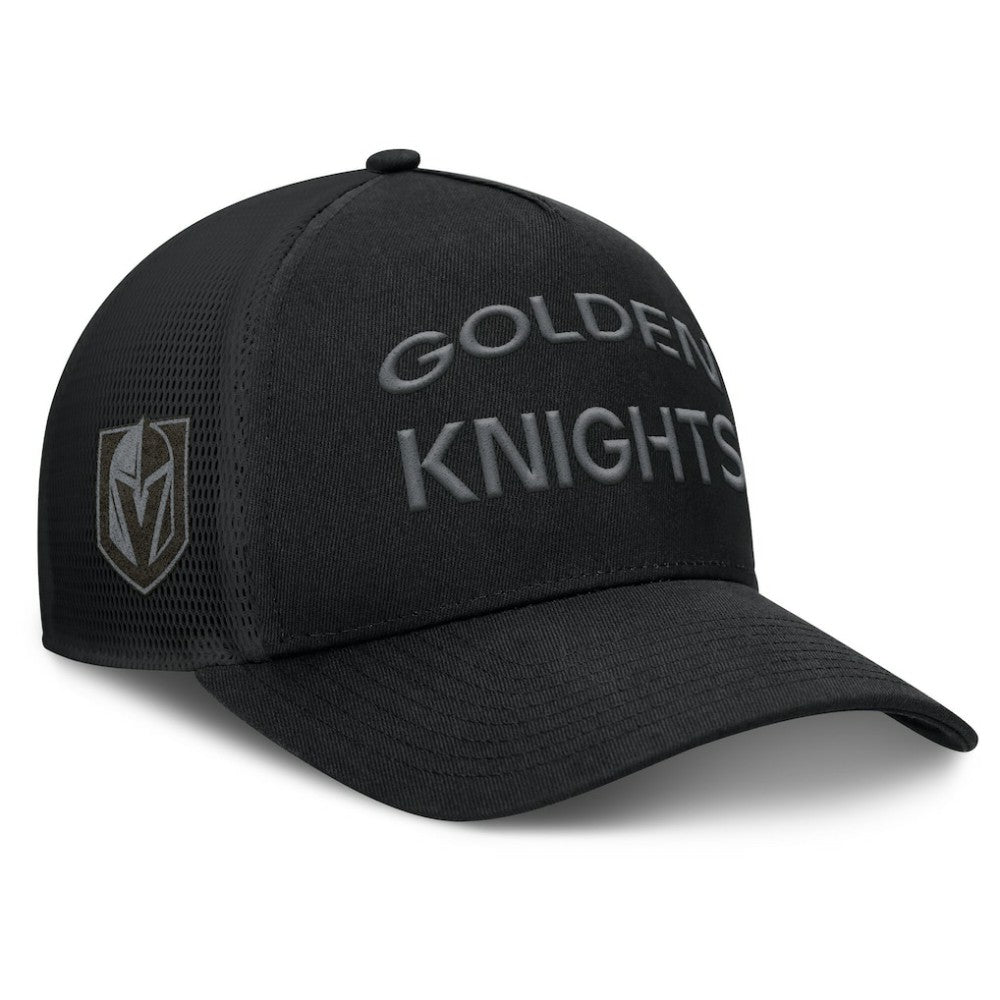 Vegas Golden Knights Fanatics Authentic Pro Road Stack Text A-Frame Adjustable Hat - Black | Fanatics near me