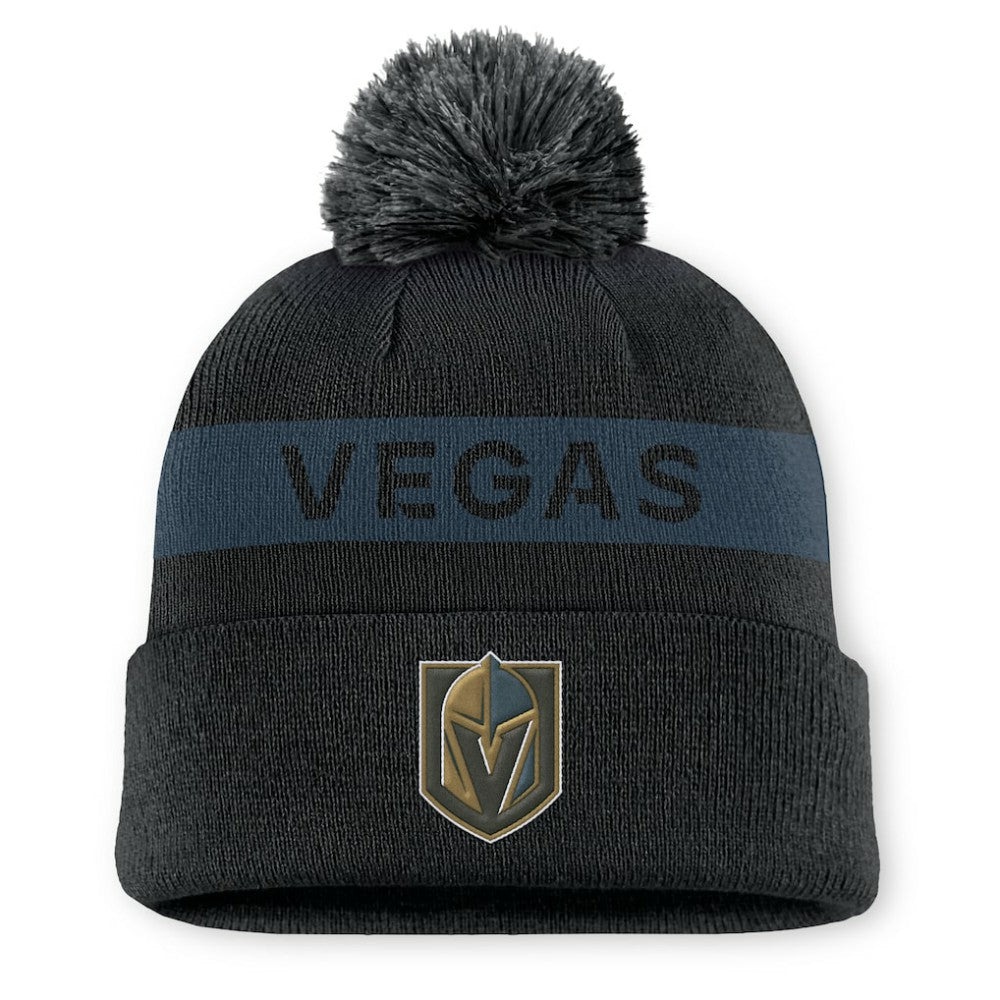 Vegas Golden Knights Fanatics Women's Authentic Pro Rink Cuffed Knit Hat with Pom - Black/ | Fanatics on sale