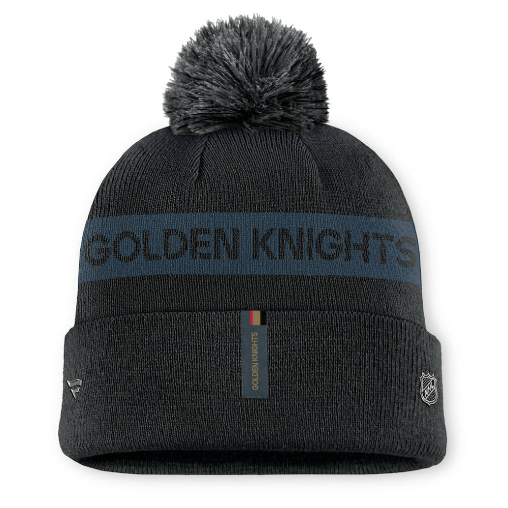 Vegas Golden Knights Fanatics Women's Authentic Pro Rink Cuffed Knit Hat with Pom - Black/ | Fanatics on sale