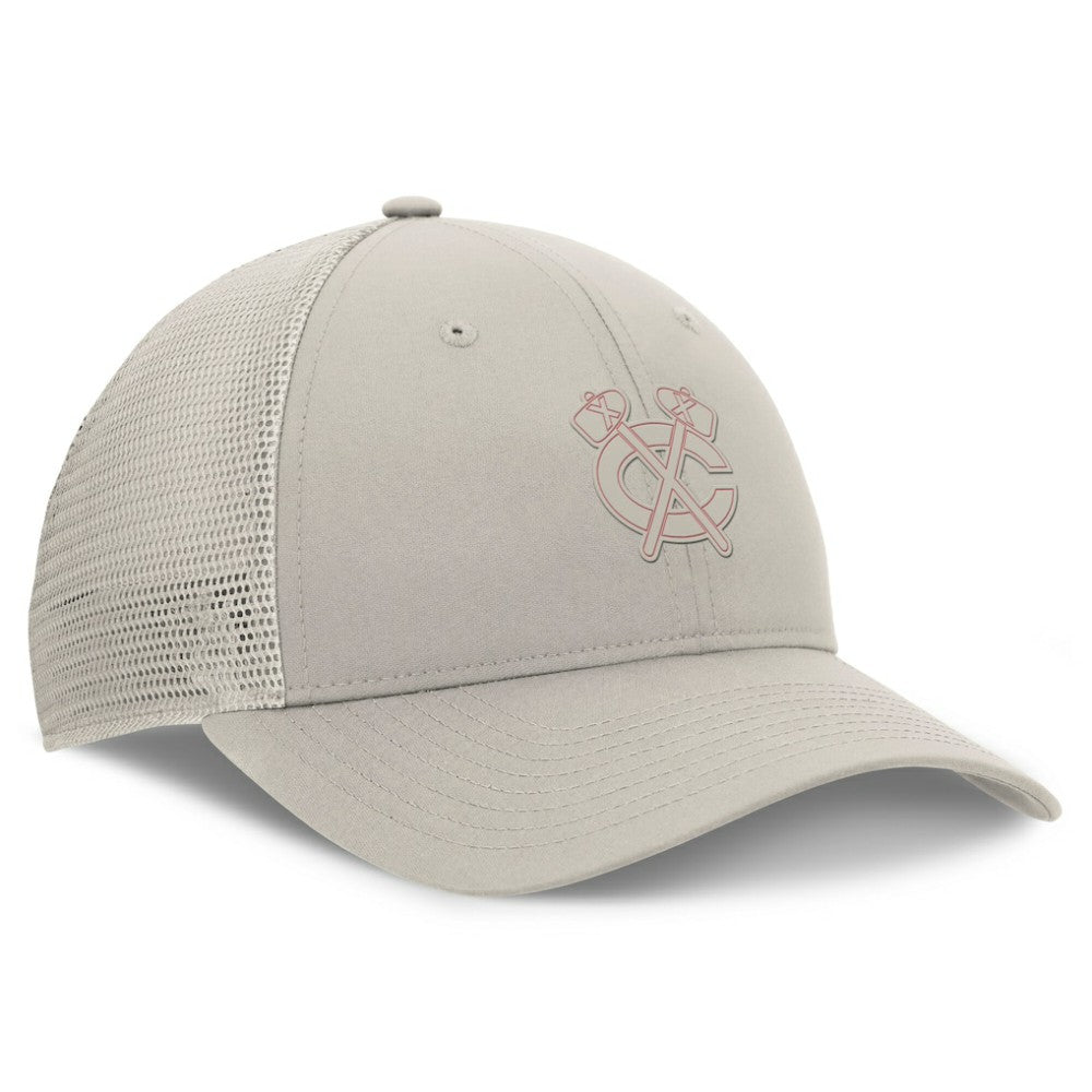 Chicago Blackhawks Fanatics Women's Authentic Pro Road Trucker Adjustable Hat - Tan | Fanatics Clearance