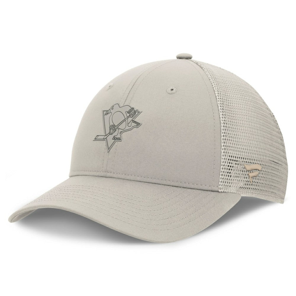 Pittsburgh Penguins Fanatics Women's Authentic Pro Road Trucker Adjustable Hat - Tan | Fanatics online