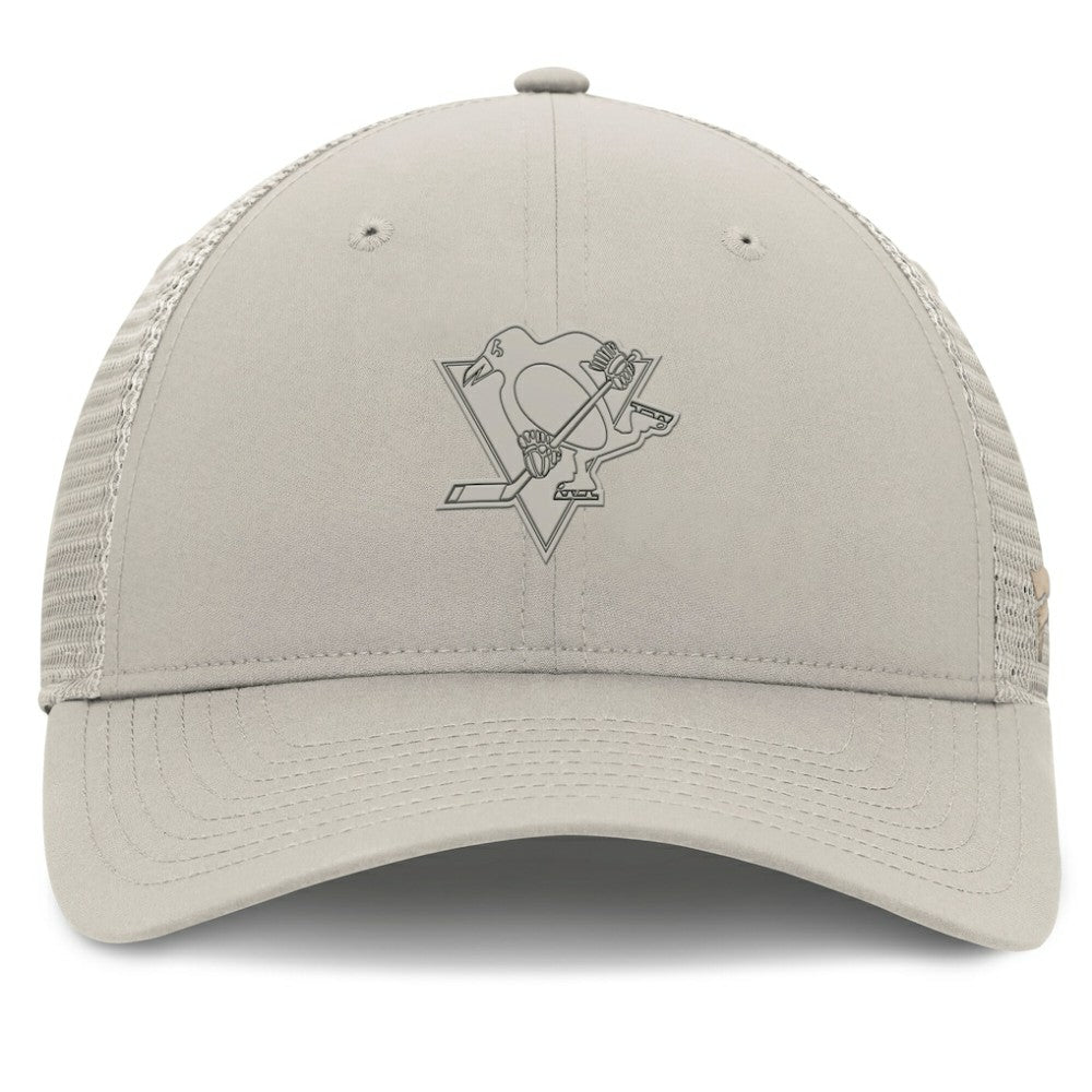 Pittsburgh Penguins Fanatics Women's Authentic Pro Road Trucker Adjustable Hat - Tan | Fanatics online