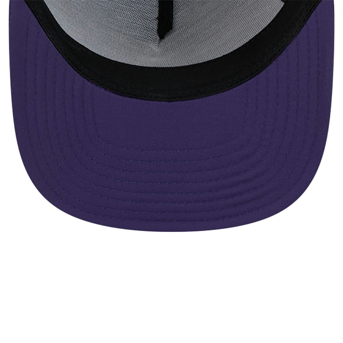 New Era Phoenix Suns Puff Print Team Code A-Frame 9FIFTY Trucker Snapback Hat Purple