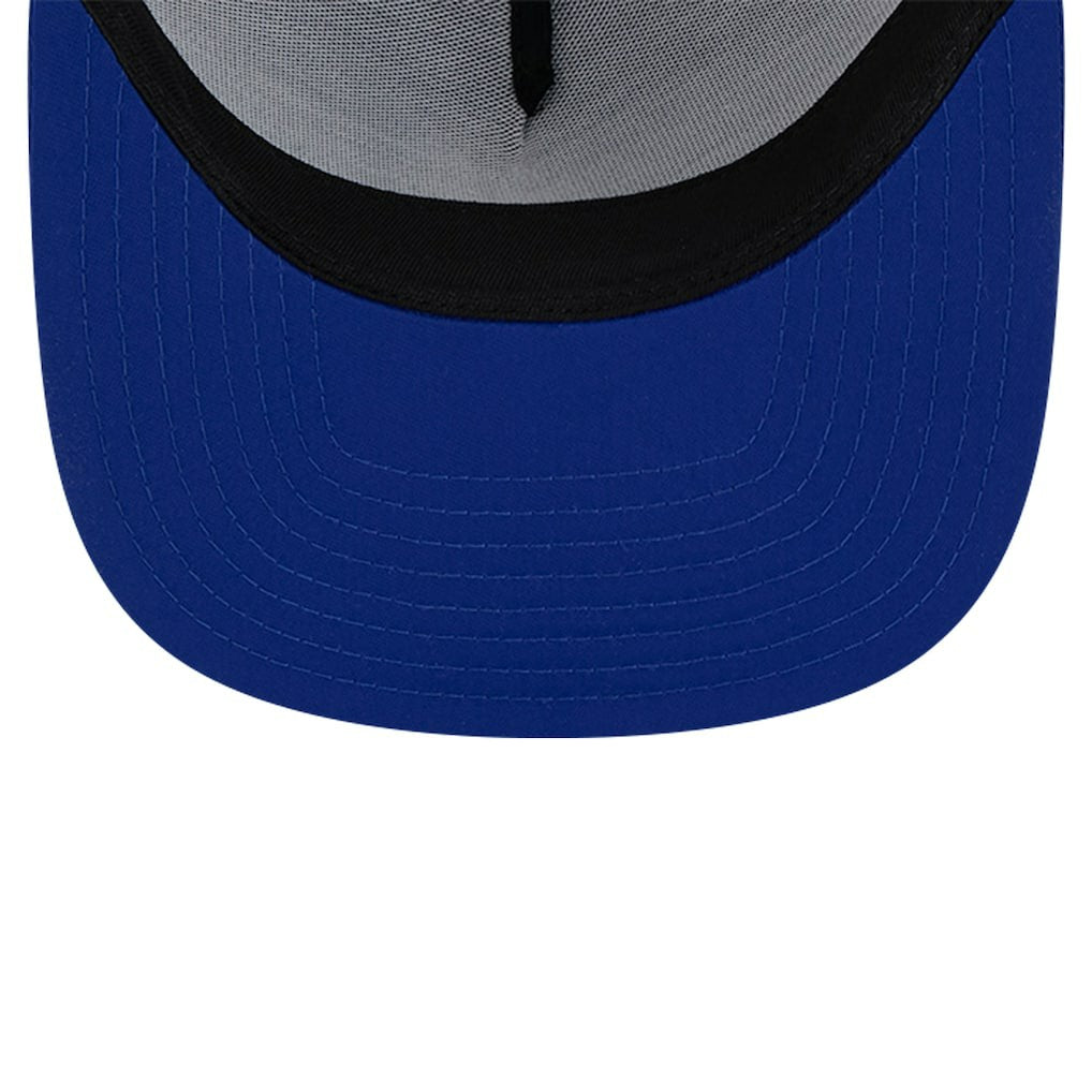New Era Philadelphia 76ers Puff Print Team Code A-Frame 9FIFTY Trucker Snapback Hat Royal
