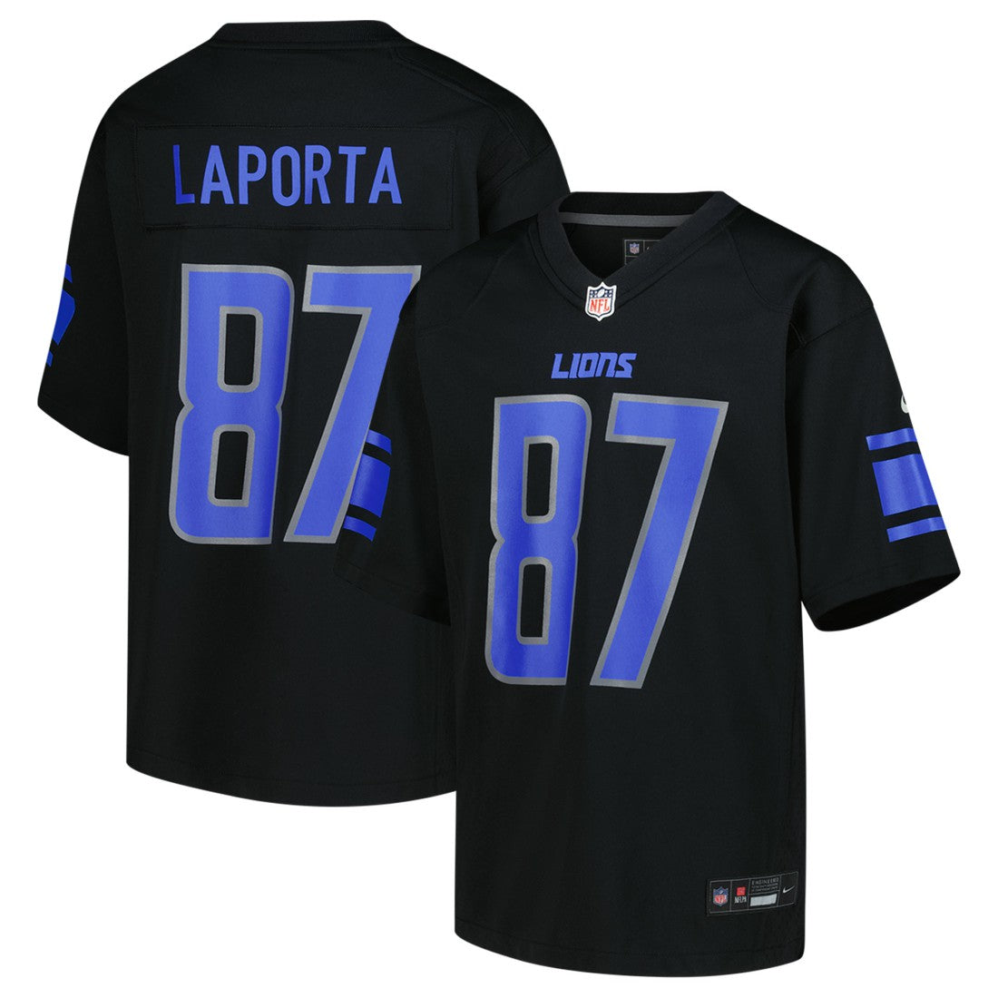 Sam LaPorta Detroit Lions Youth Game Jersey - Black - Nike