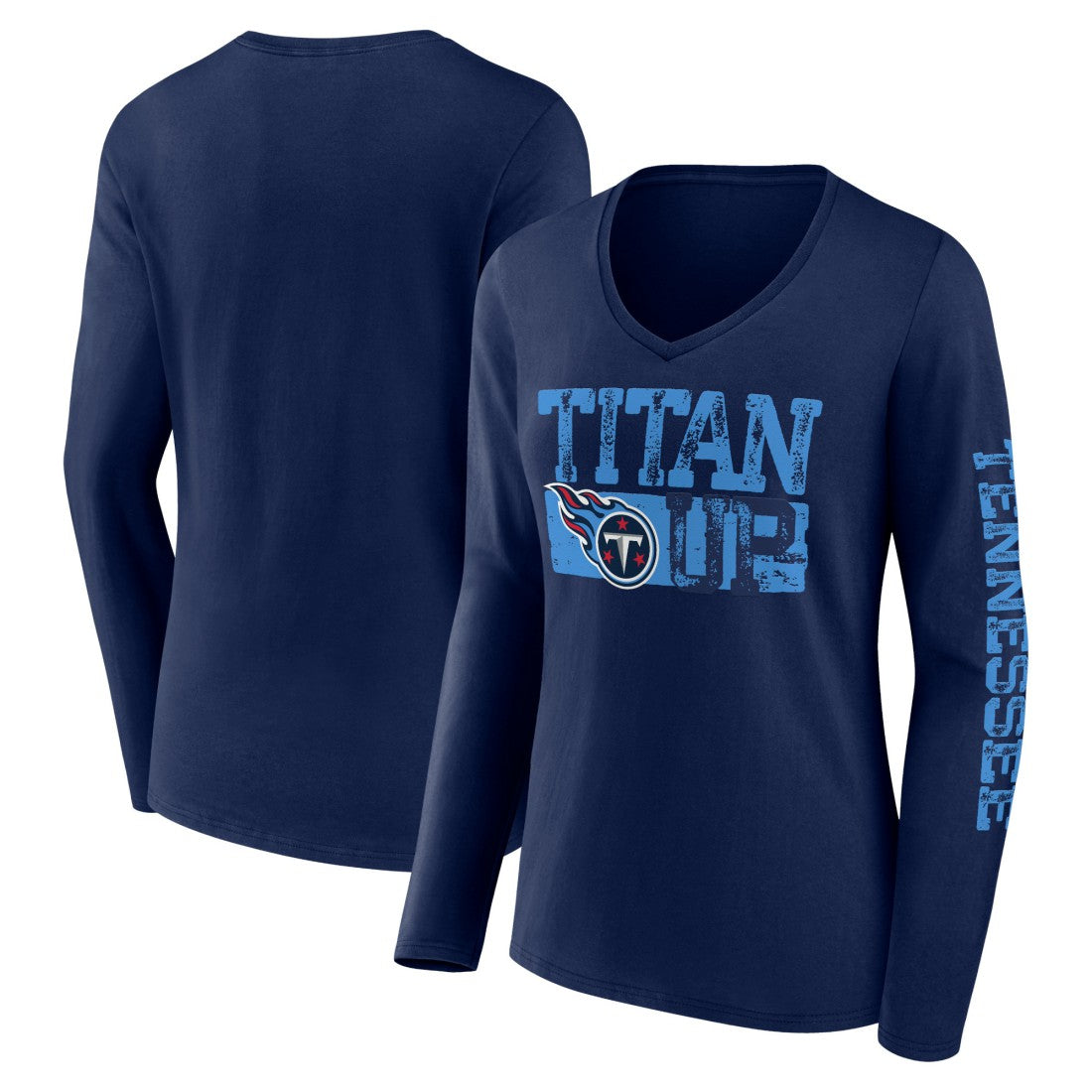 Tennessee Titans Hometown Sweep Long Sleeve V-Neck T-Shirt - Navy - Fanatics