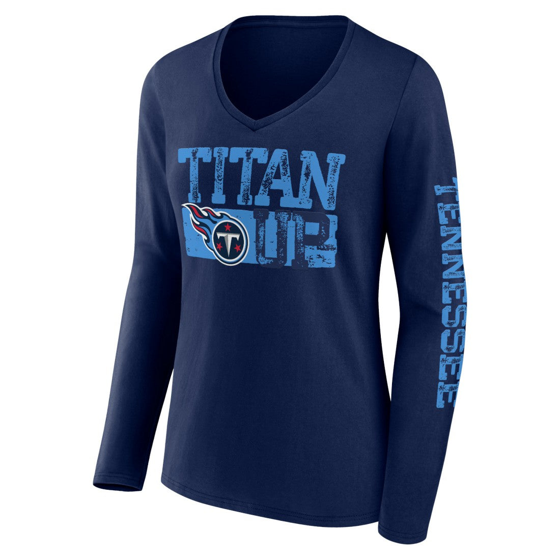 Tennessee Titans Hometown Sweep Long Sleeve V-Neck T-Shirt - Navy - Fanatics