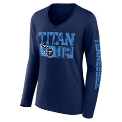 Tennessee Titans Hometown Sweep Long Sleeve V-Neck T-Shirt - Navy - Fanatics