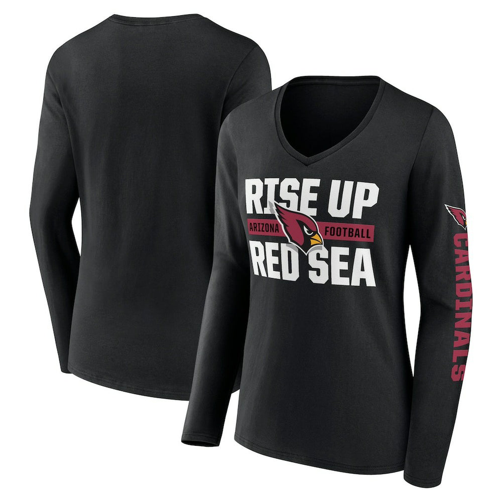 Arizona Cardinals Hometown Sweep Long Sleeve V-Neck T-Shirt - Black - Fanatics