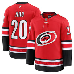 Sebastian Aho Carolina Hurricanes Fanatics Alternate Premium Jersey - Red | Fanatics Lifestyle