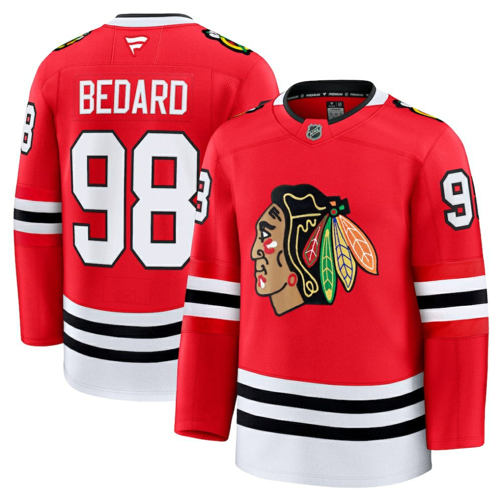 Connor Bedard Chicago Blackhawks Fanatics Home Premium Jersey - Red | Fanatics Lifestyle