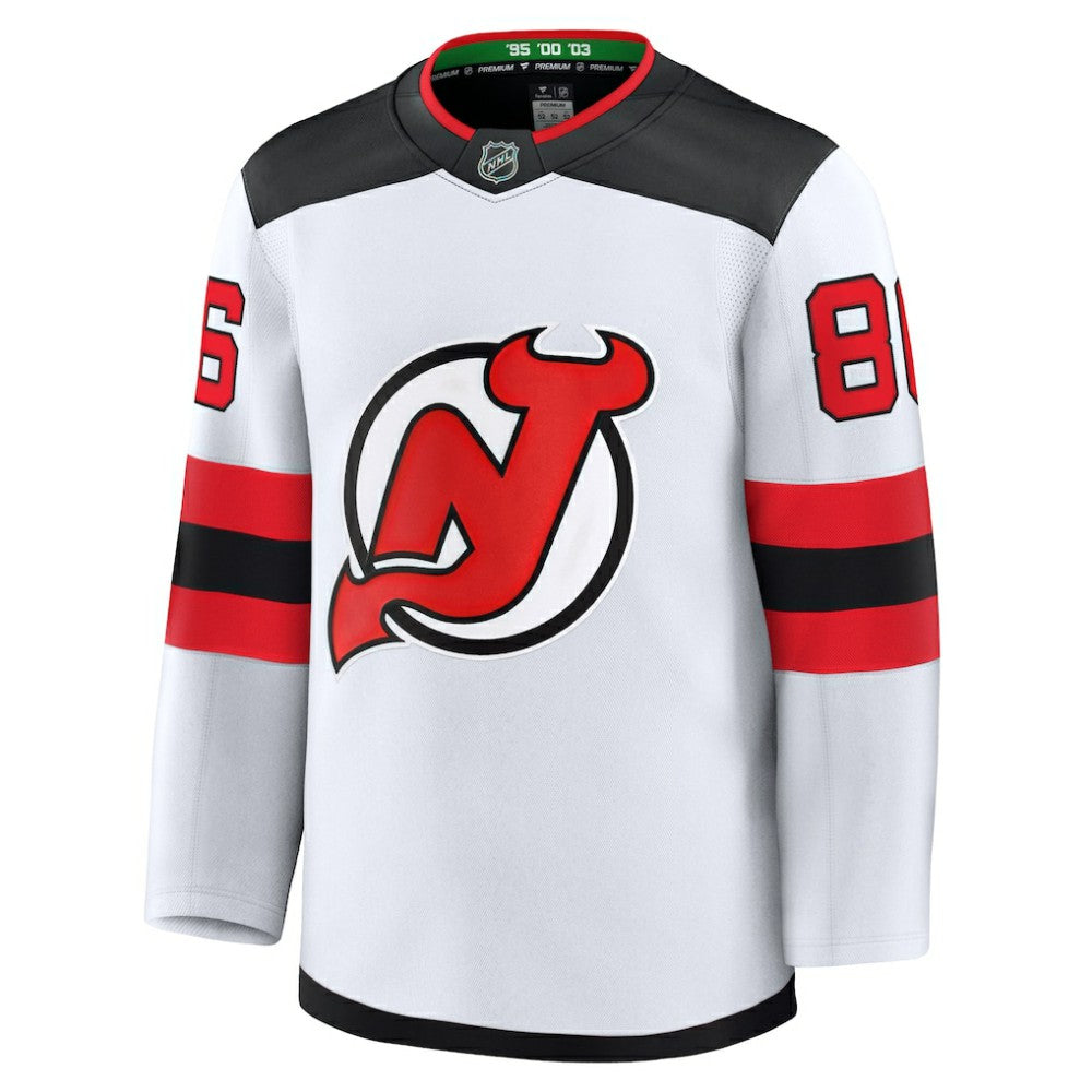 Jack Hughes New Jersey Devils Fanatics Away Premium Jersey - White | Fanatics Lifestyle