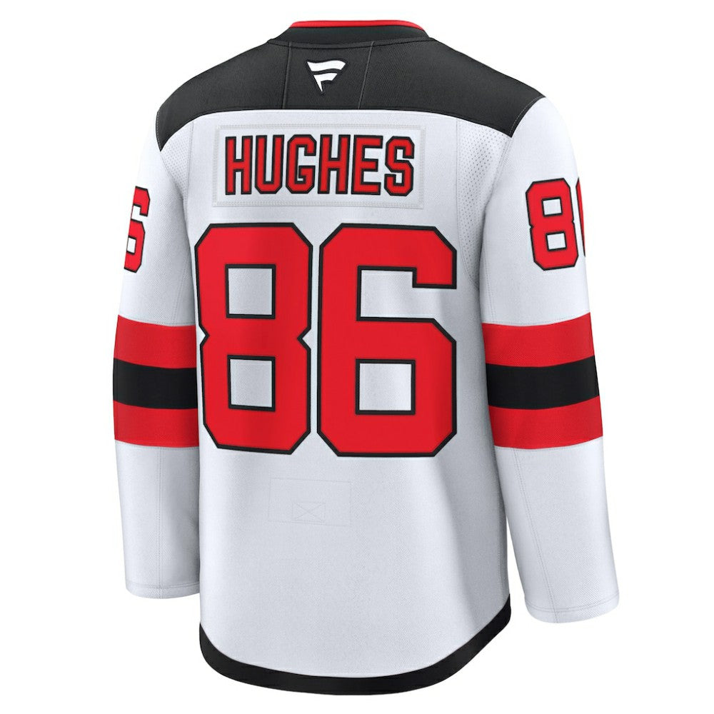 Jack Hughes New Jersey Devils Fanatics Away Premium Jersey - White | Fanatics Lifestyle