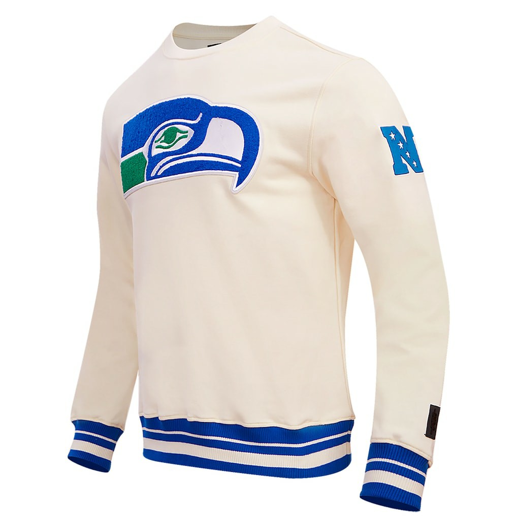 Seattle Seahawks Pro Standard Retro Classics Fleece Pullover Sweatshirt - Cream - NFL