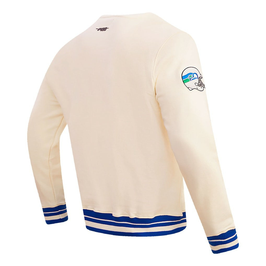 Seattle Seahawks Pro Standard Retro Classics Fleece Pullover Sweatshirt - Cream - NFL