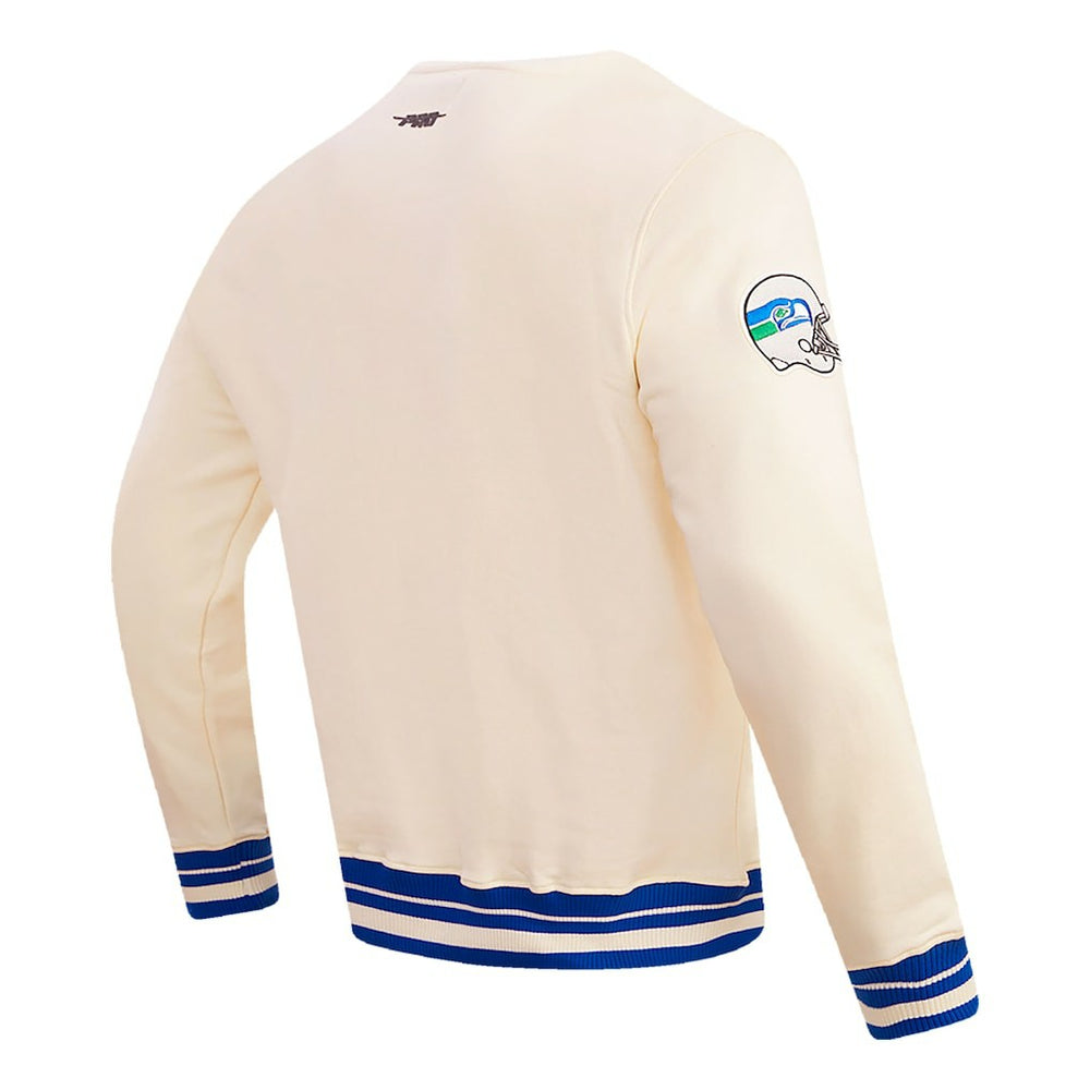Seattle Seahawks Pro Standard Retro Classics Fleece Pullover Sweatshirt - Cream - NFL