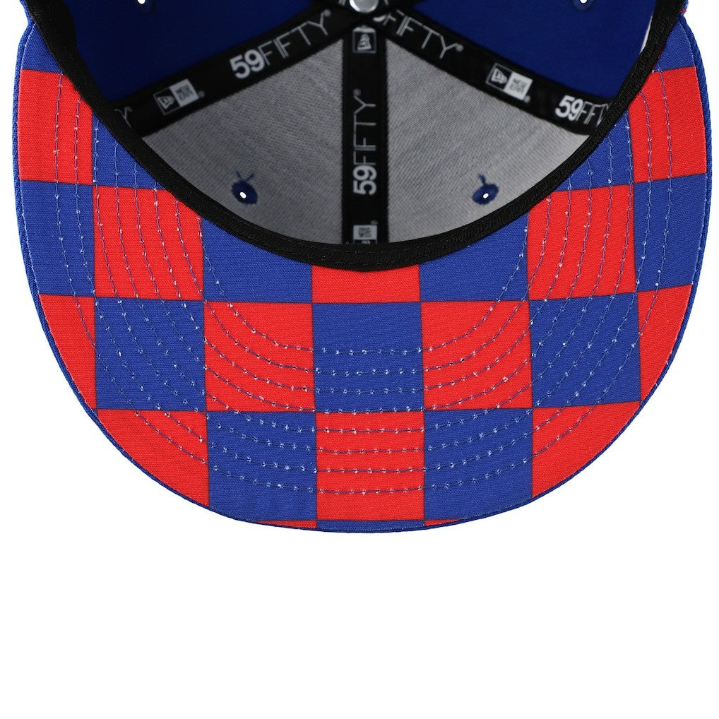 New York Giants New Era Checkered Undervisor 59FIFTY Fitted Hat - Royal - NFL