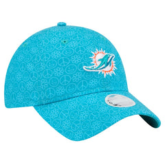 Miami Dolphins New Era Women's Smiley 9TWENTY Adjustable Hat - Aqua - NFL