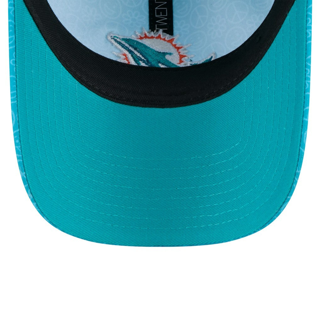 Miami Dolphins New Era Women's Smiley 9TWENTY Adjustable Hat - Aqua - NFL