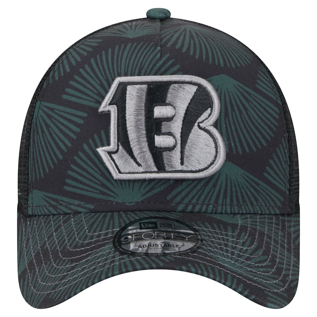Cincinnati Bengals New Era Agave Trucker 9FORTY Adjustable Hat - Black - NFL