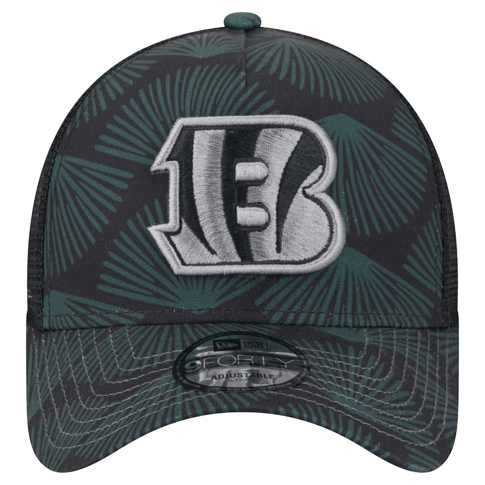 Cincinnati Bengals New Era Agave Trucker 9FORTY Adjustable Hat - Black - NFL