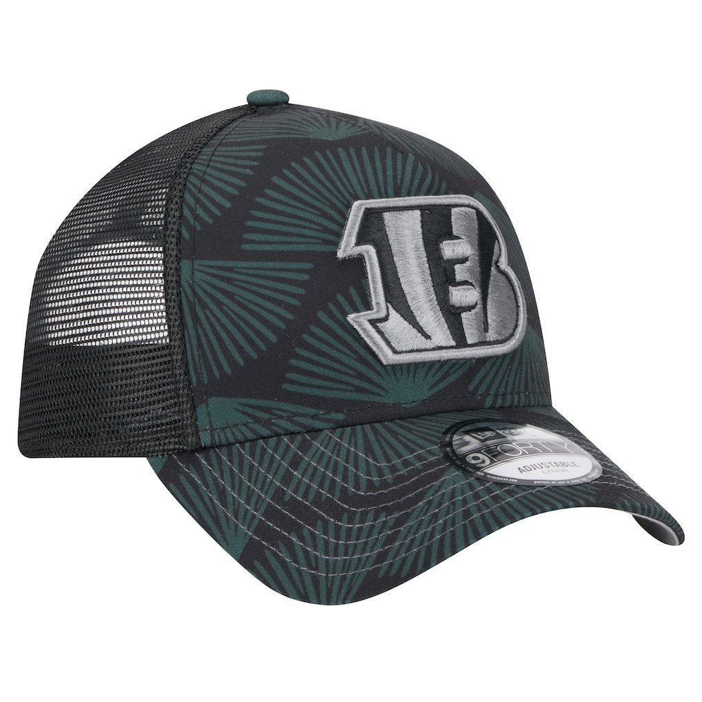 Cincinnati Bengals New Era Agave Trucker 9FORTY Adjustable Hat - Black - NFL