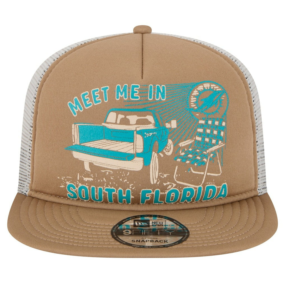 Miami Dolphins New Era Meet Me 9FIFTY Snapback Hat - Tan - NFL