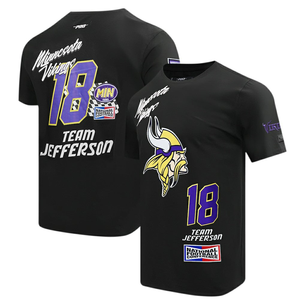 Justin Jefferson Minnesota Vikings Pro Standard Fast Lane Name & Number Player T-Shirt - Black - NFL
