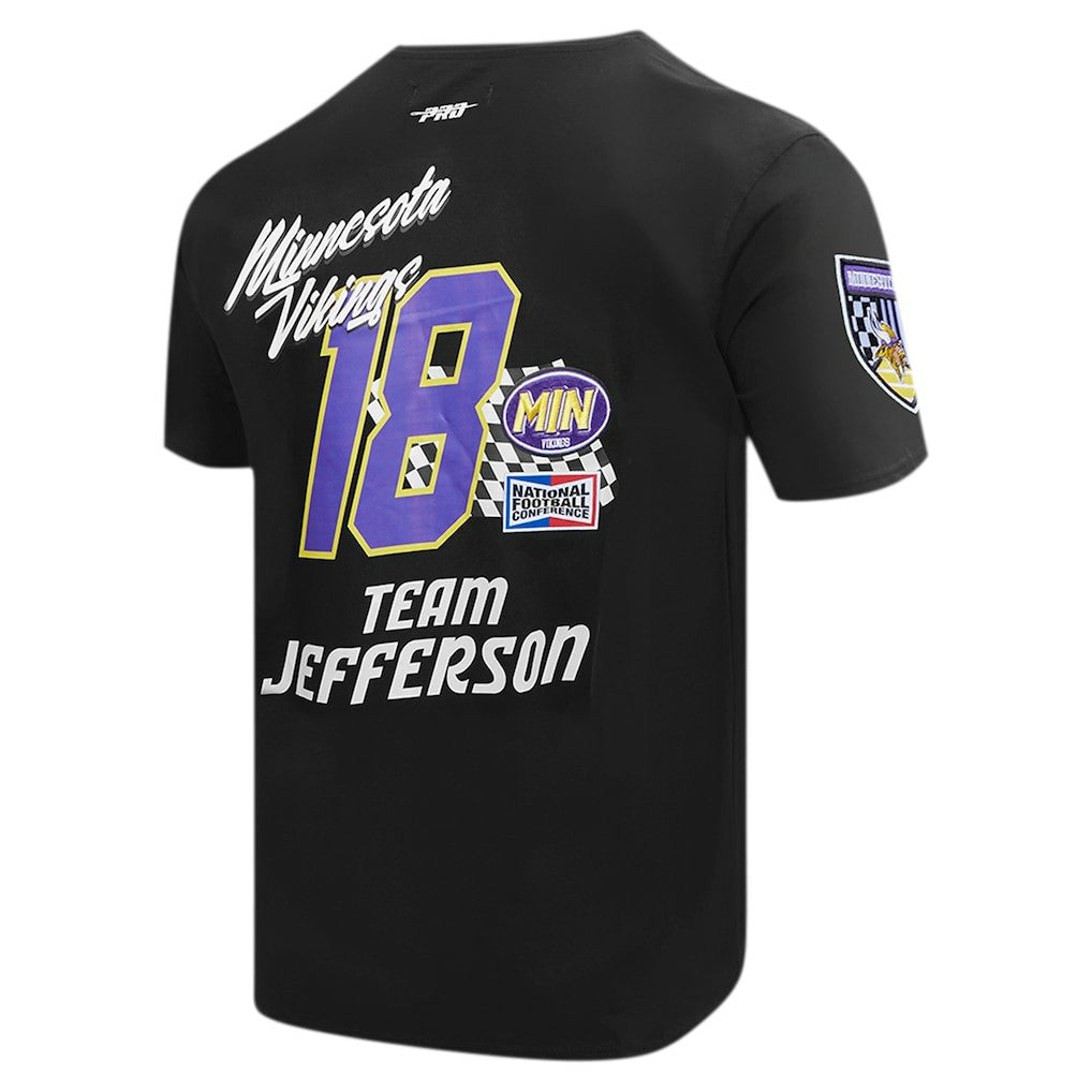 Justin Jefferson Minnesota Vikings Pro Standard Fast Lane Name & Number Player T-Shirt - Black - NFL