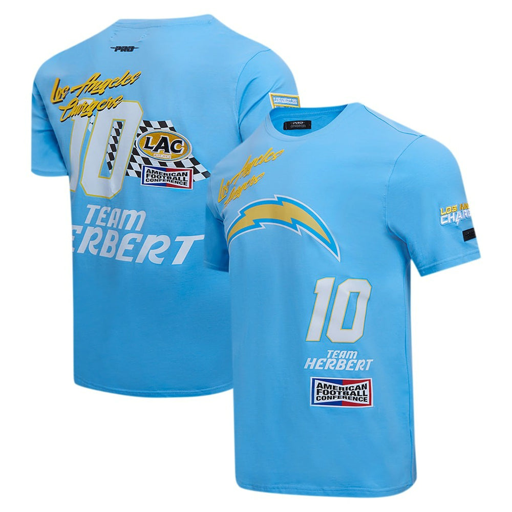 Justin Herbert Los Angeles Chargers Pro Standard Fast Lane Name & Number Player T-Shirt - Powder Blue - NFL