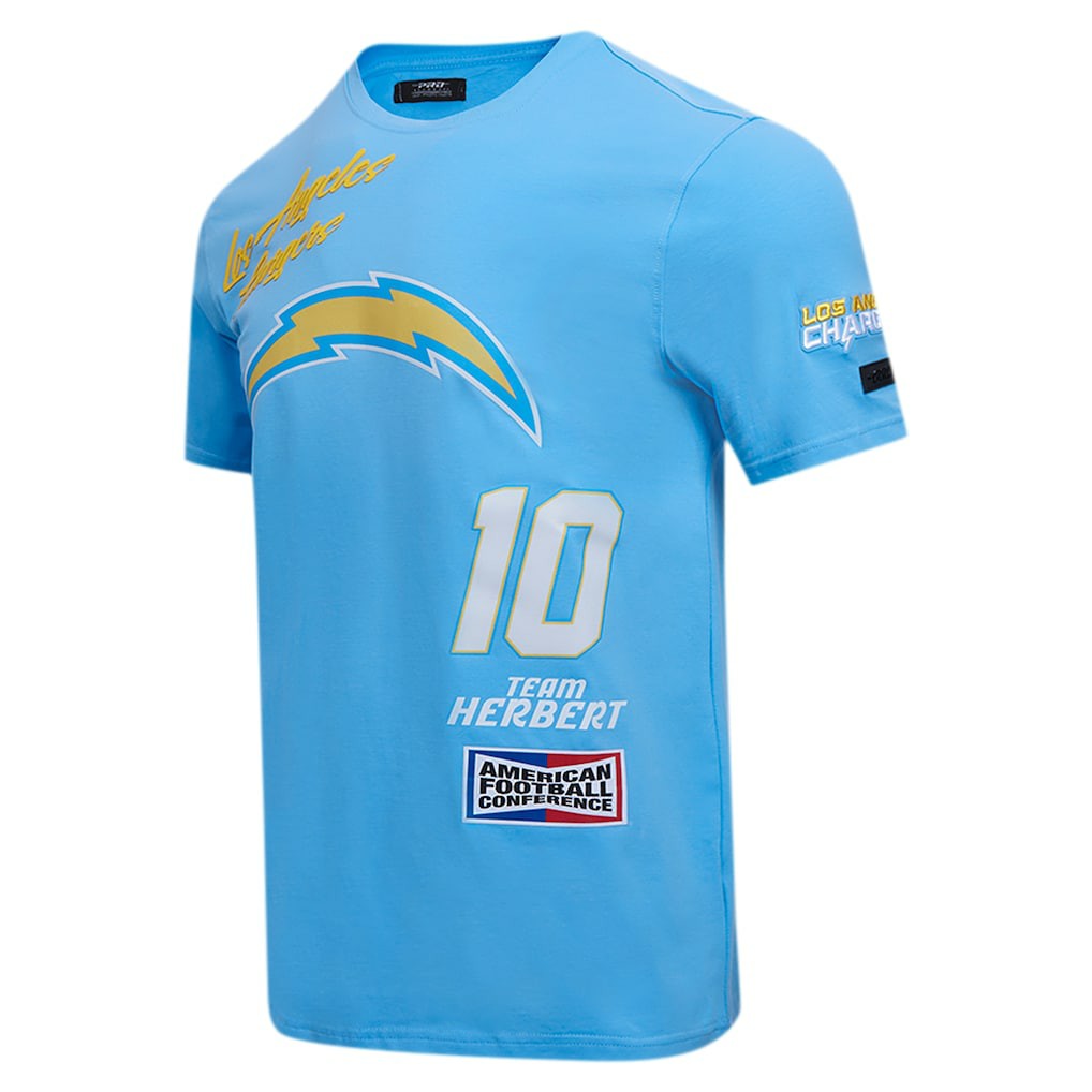 Justin Herbert Los Angeles Chargers Pro Standard Fast Lane Name & Number Player T-Shirt - Powder Blue - NFL