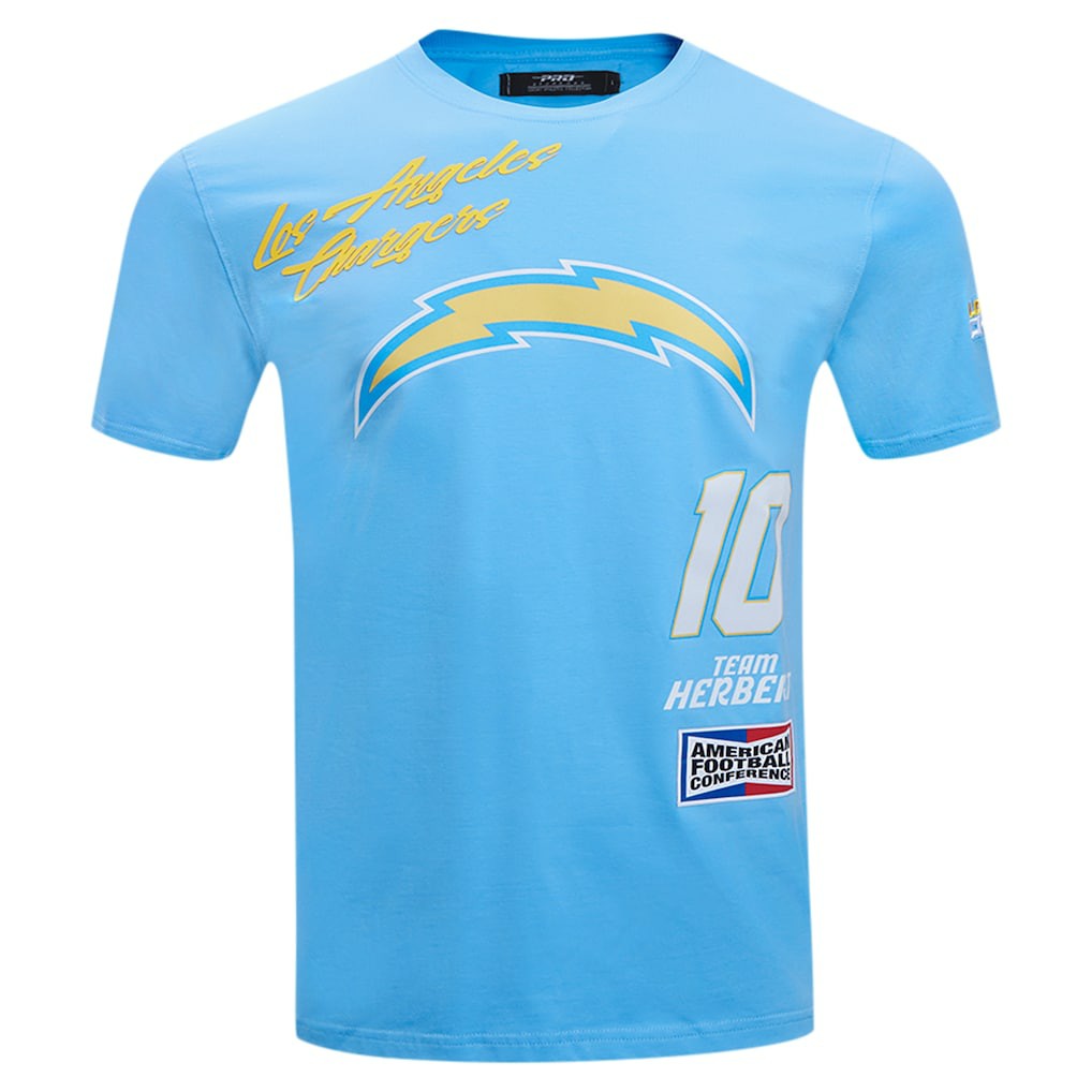 Justin Herbert Los Angeles Chargers Pro Standard Fast Lane Name & Number Player T-Shirt - Powder Blue - NFL