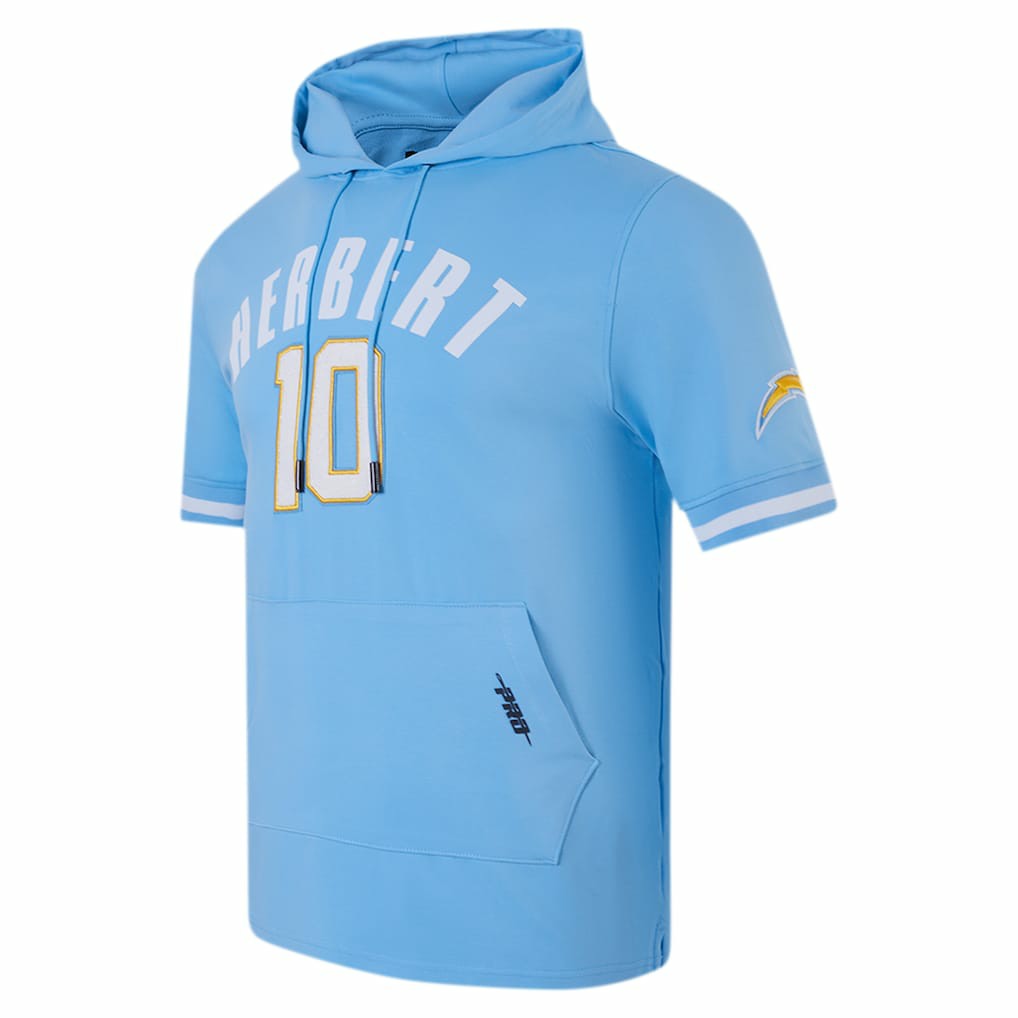 Justin Herbert Los Angeles Chargers Pro Standard Player Name & Number Hoodie T-Shirt - Powder Blue - NFL