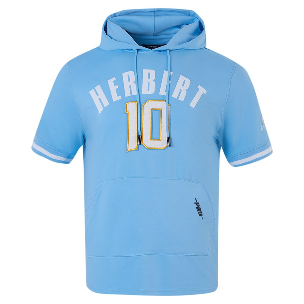 Justin Herbert Los Angeles Chargers Pro Standard Player Name & Number Hoodie T-Shirt - Powder Blue - NFL