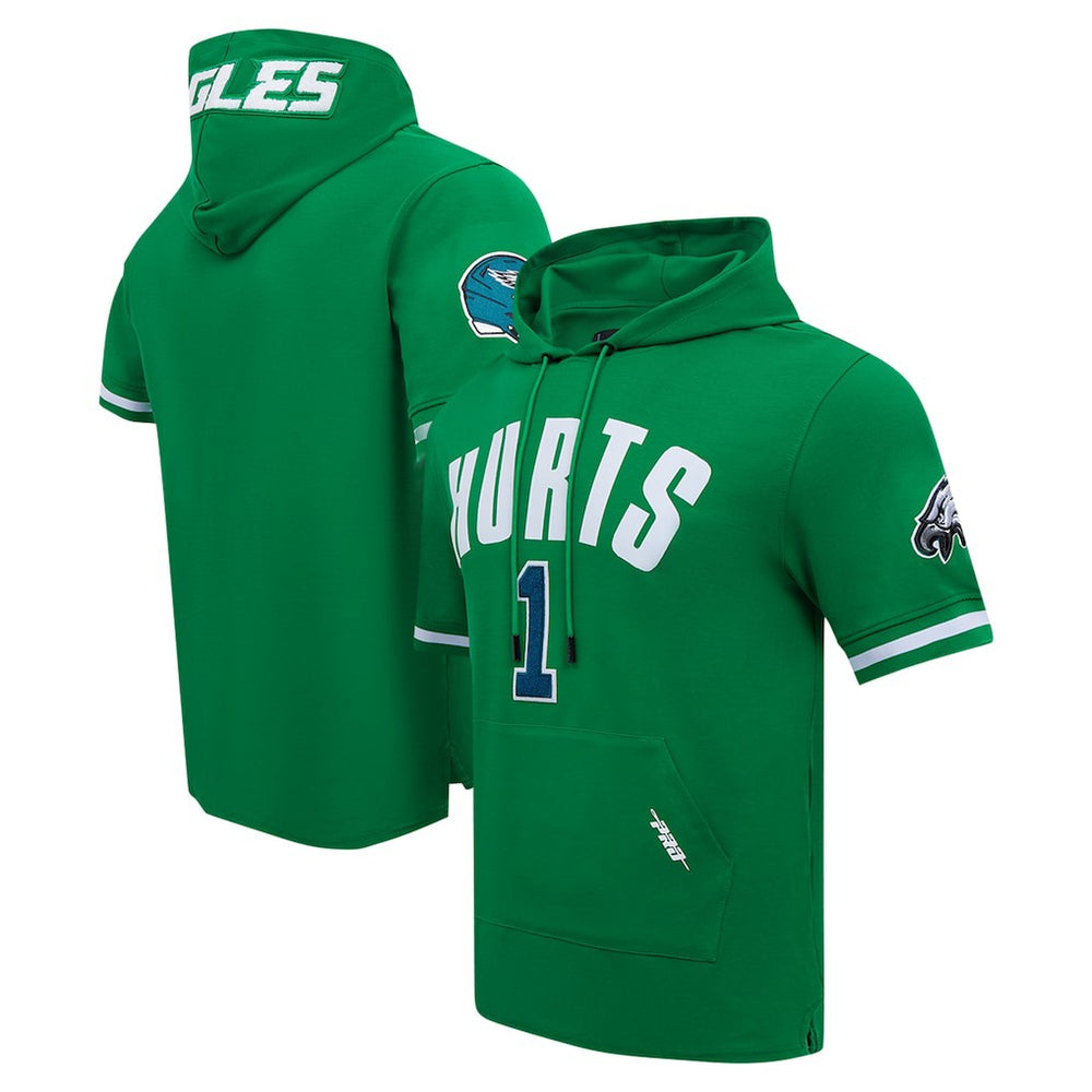 Jalen Hurts Philadelphia Eagles Pro Standard Player Name & Number Hoodie T-Shirt - Kelly Green - NFL