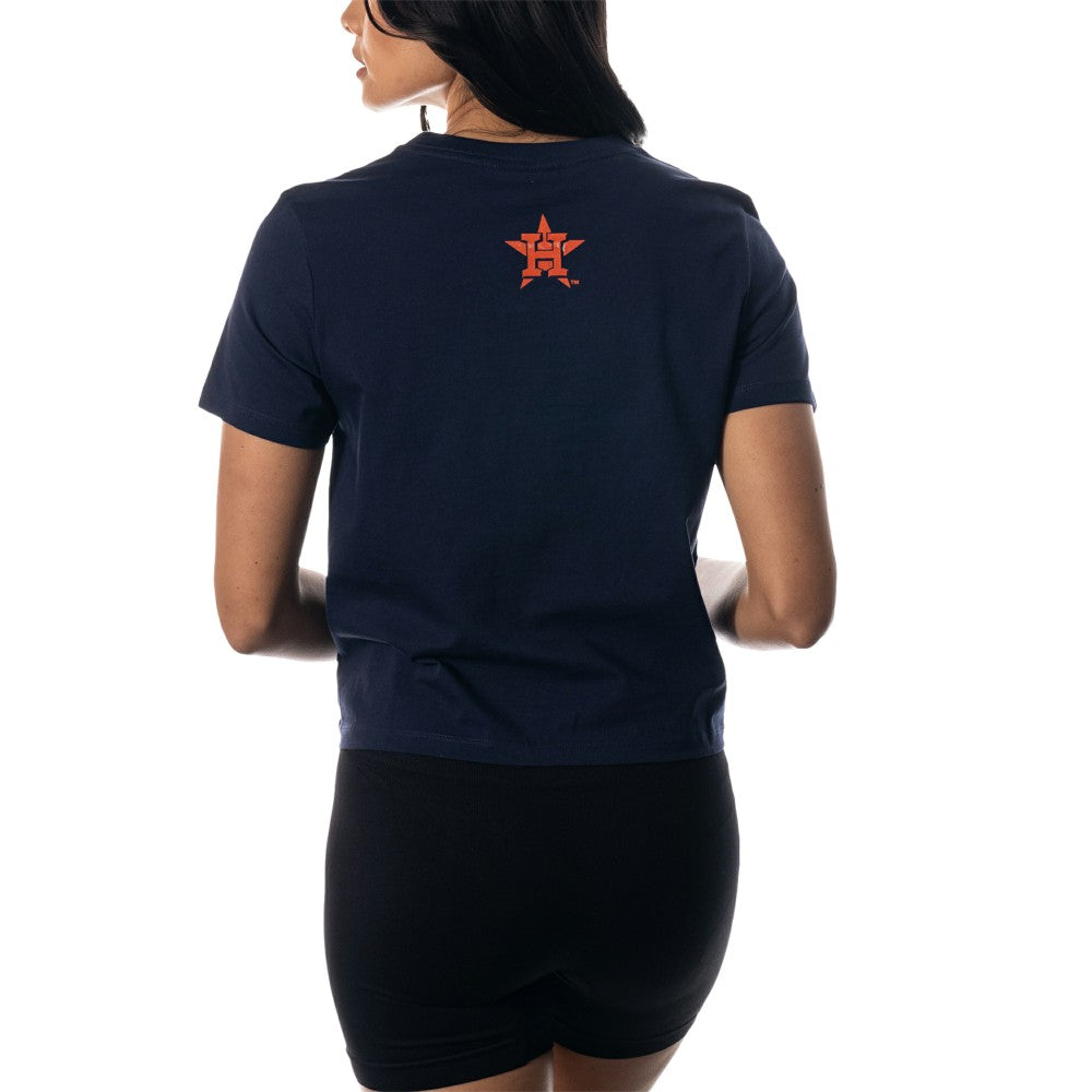 Houston Astros The Wild Collective Women's Twist Front T-Shirt Outlet
